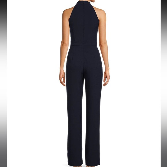 Sleeveless Bow Tie Mock Neck Jumpsuit - Picture 2 of 4